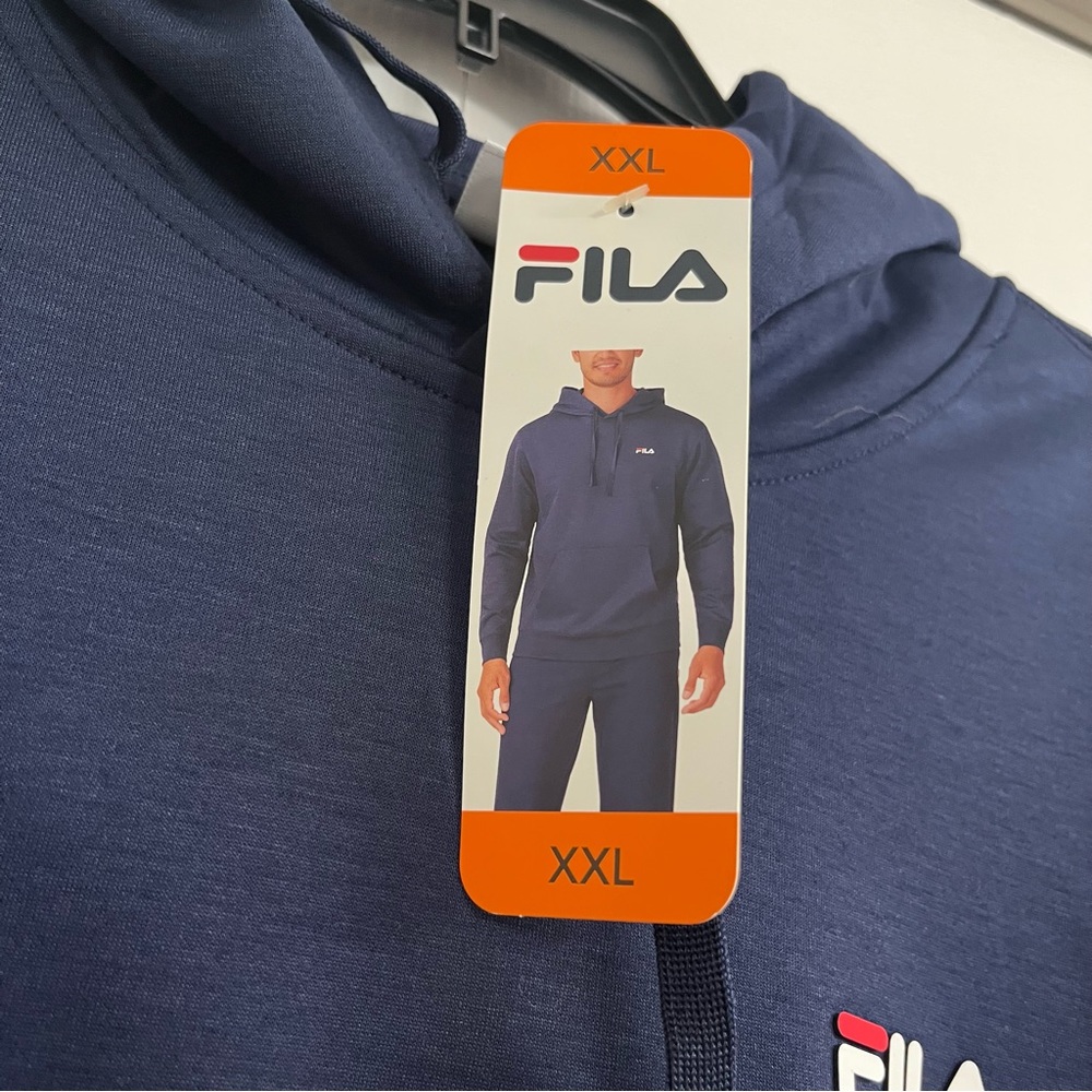 NWT Fila mens hoodie sweatshirt navy blue XXL - Picture 2 of 4